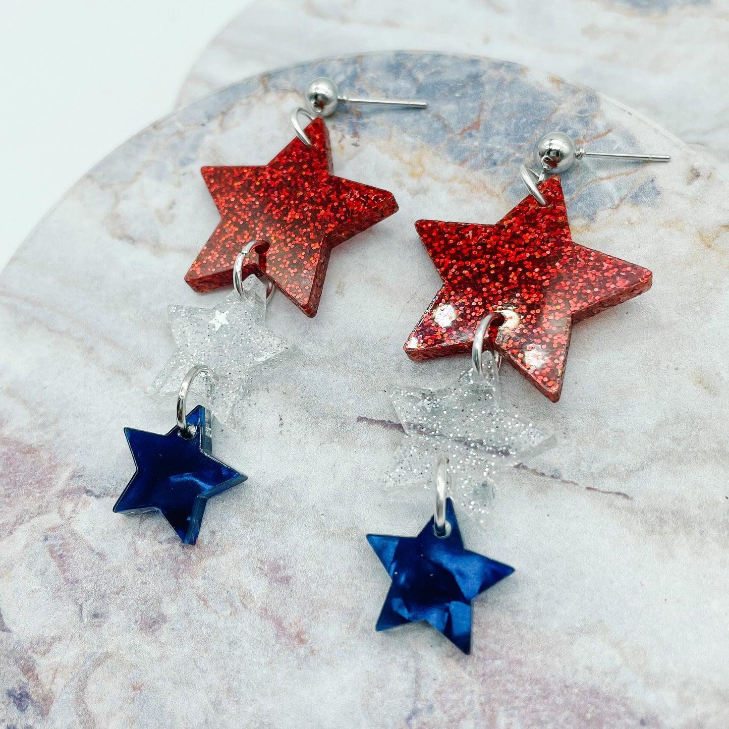 Patriotic 3 Star Dangles