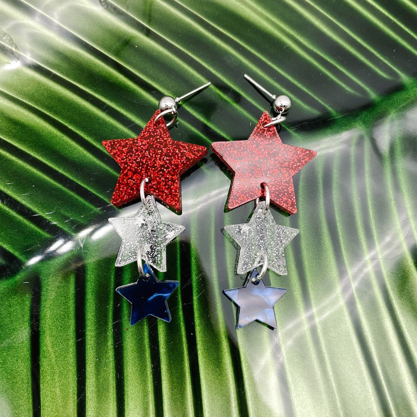 Patriotic 3 Star Dangles