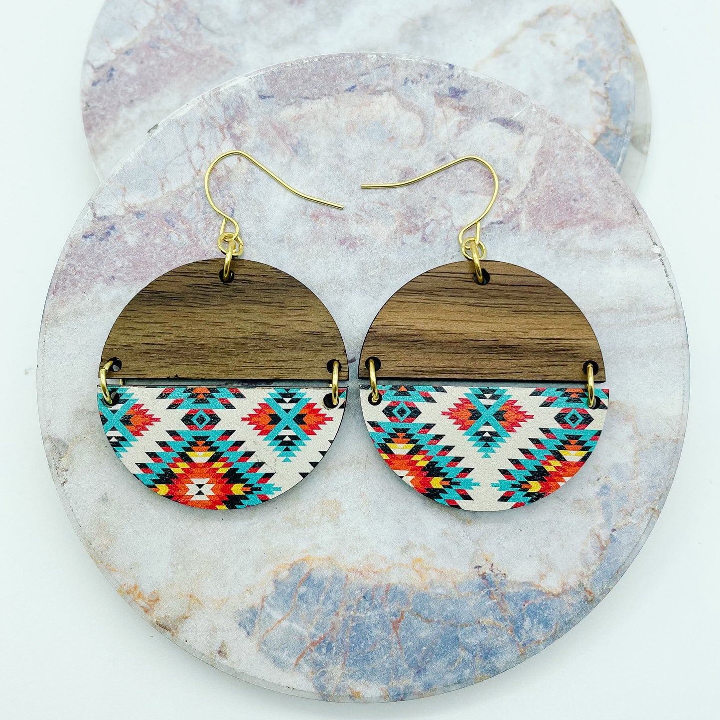 Aztec Wood Dangles II