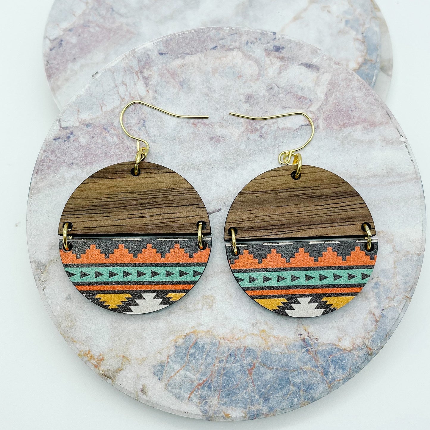 Aztec Wood Dangles I