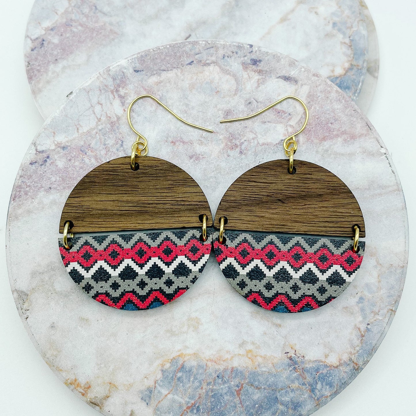 Aztec Wood Dangles I