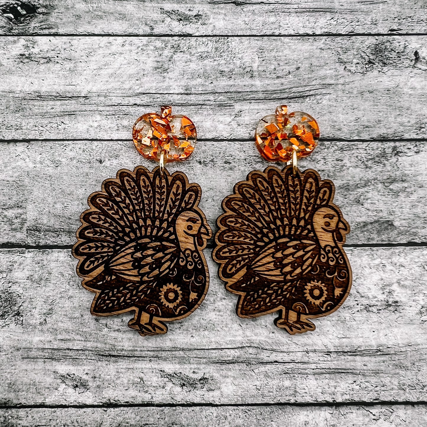 Wood Turkey Dangles