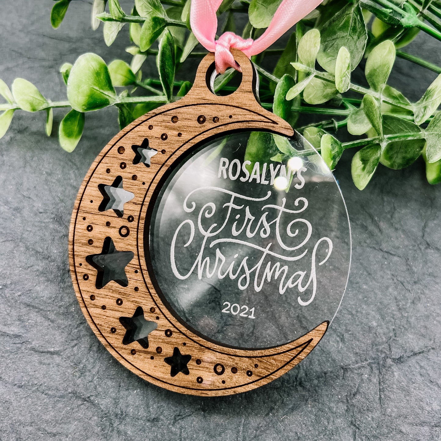 2025 Baby First Christmas Personalized Ornament Moon