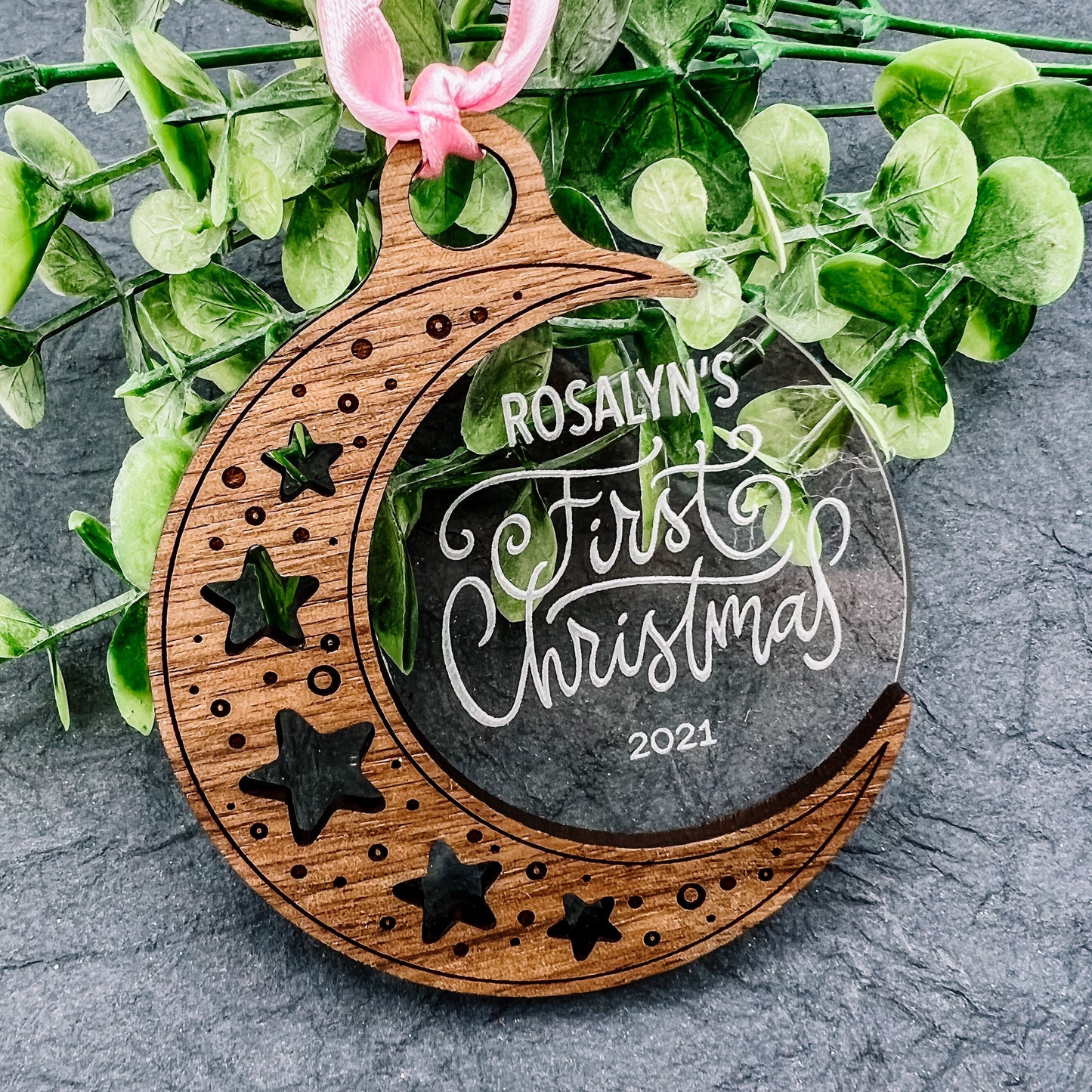 2025 Baby First Christmas Personalized Ornament Moon