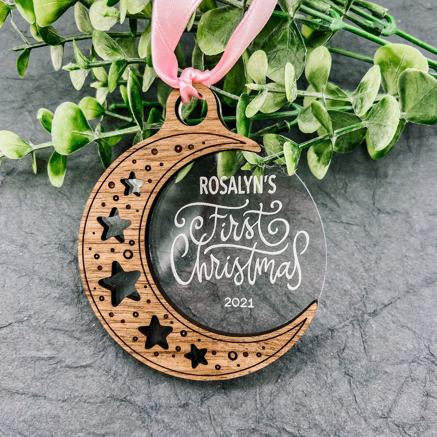 2025 Baby First Christmas Personalized Ornament Moon