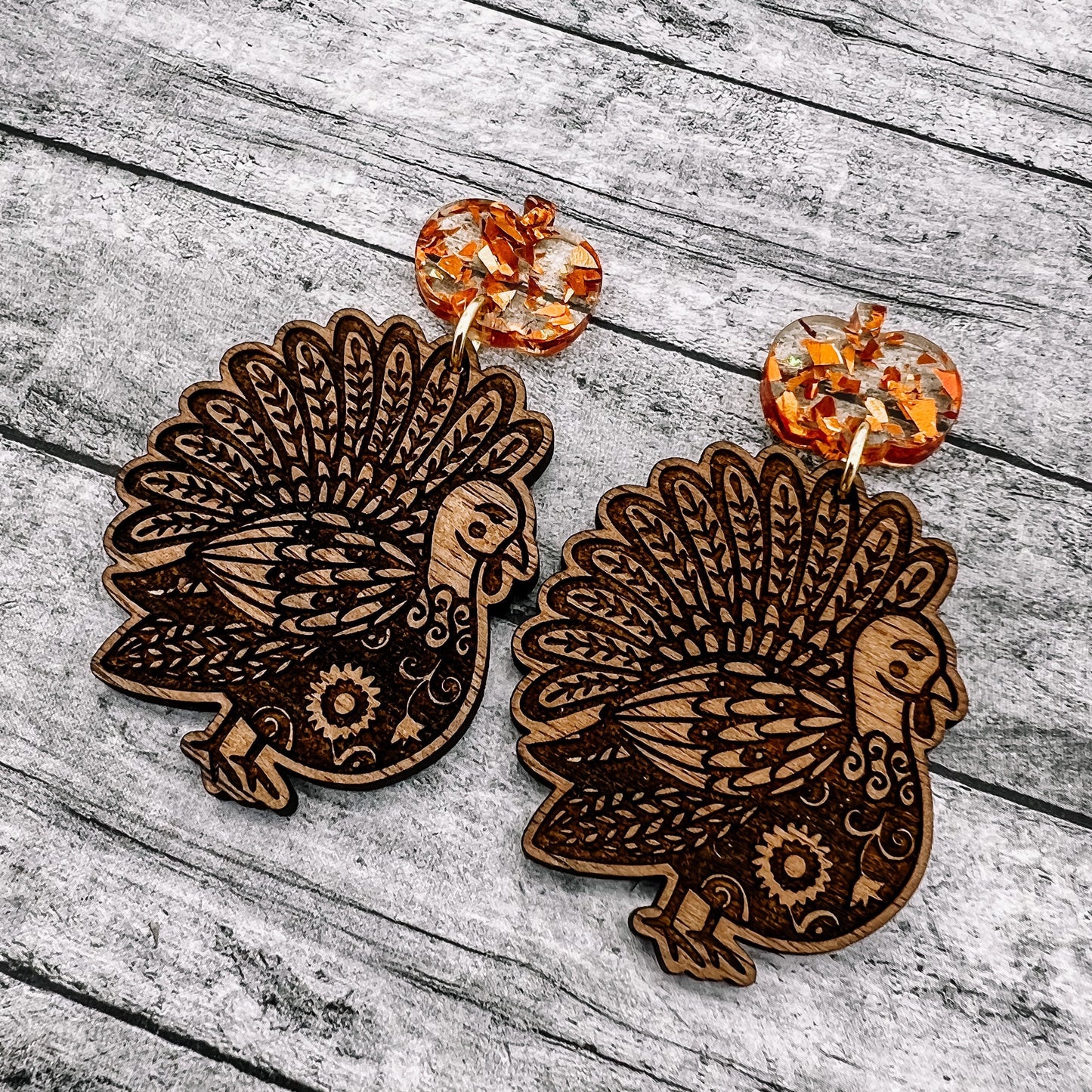 Wood Turkey Dangles