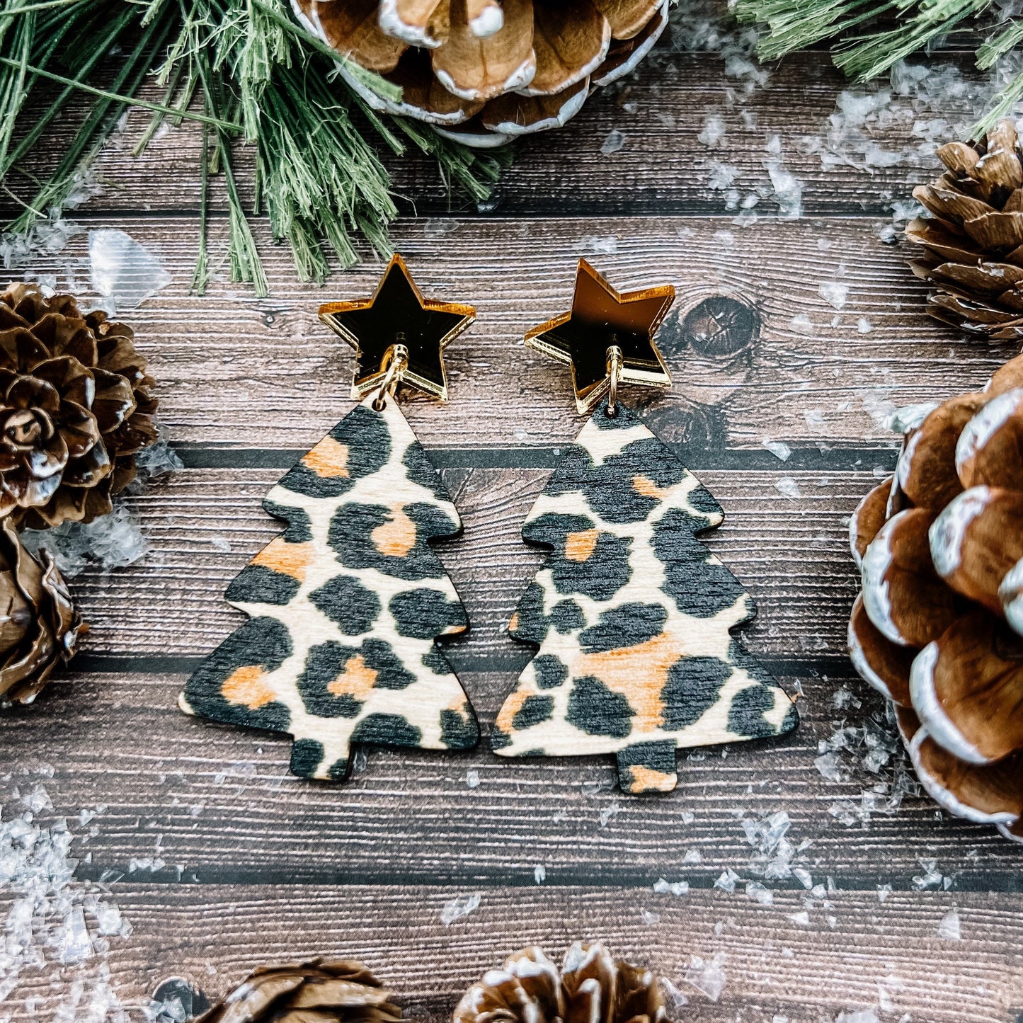 MAY CLEARANCE Leopard Christmas Tree Dangles