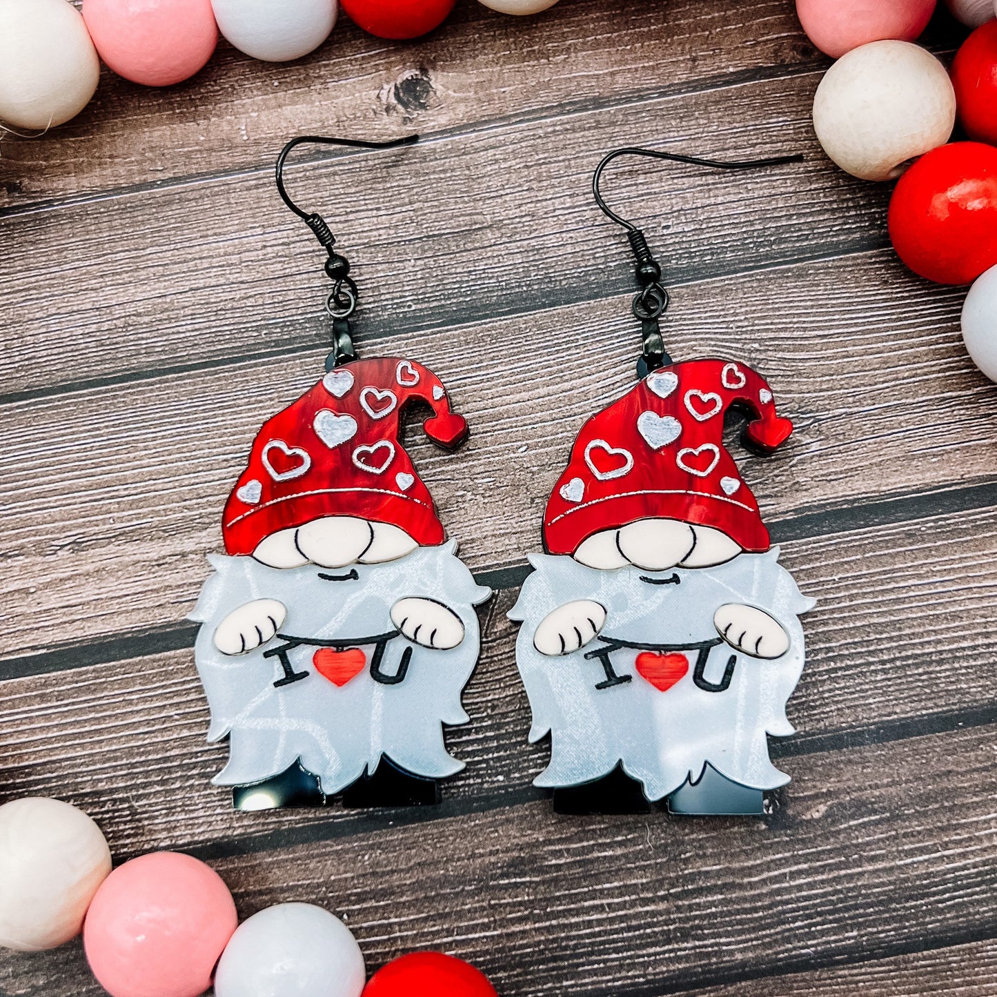 Valentine Day Gnome Dangles
