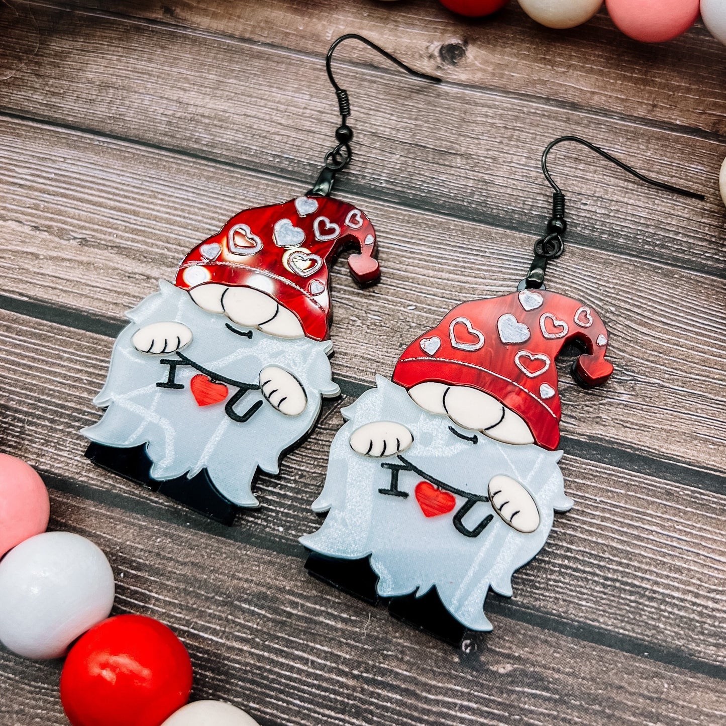 Valentine Day Gnome Dangles