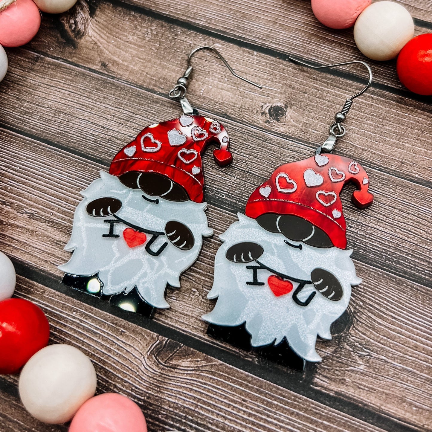 Valentine Day Gnome Dangles