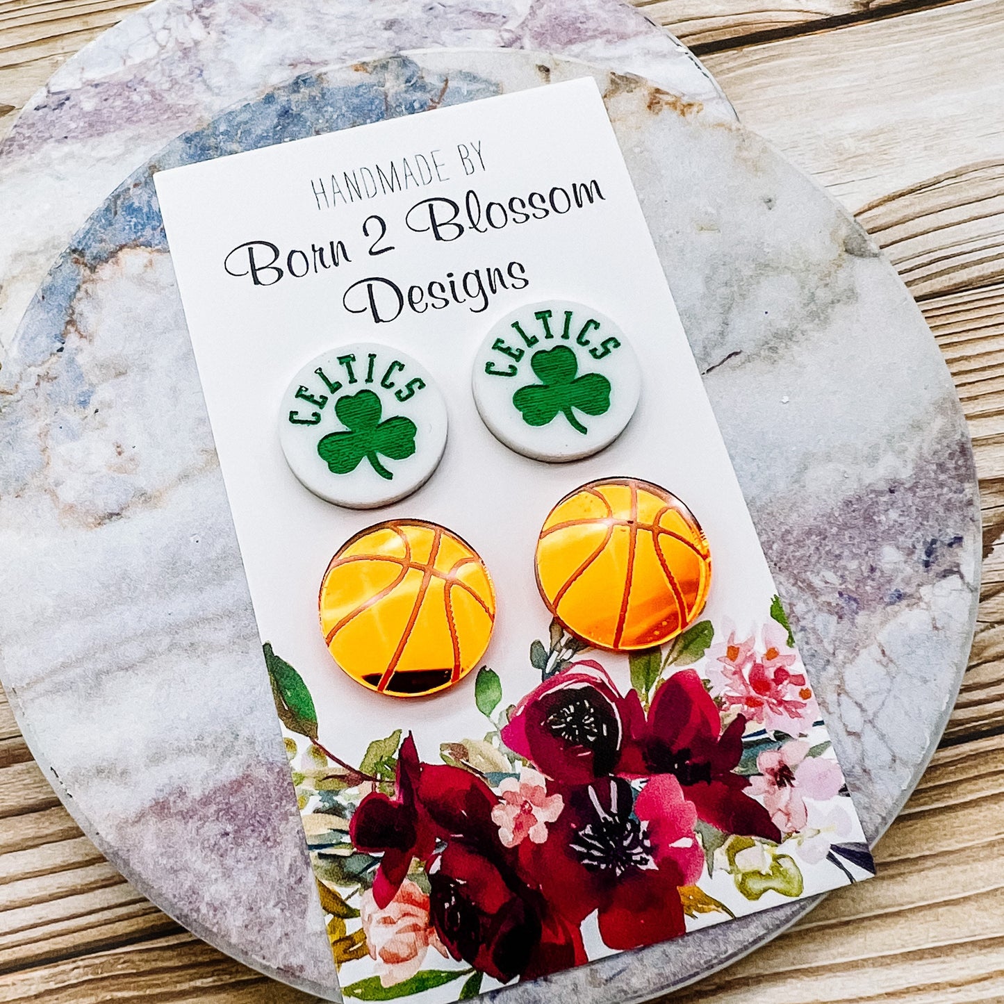 Boston Celtics Stud Earring Set