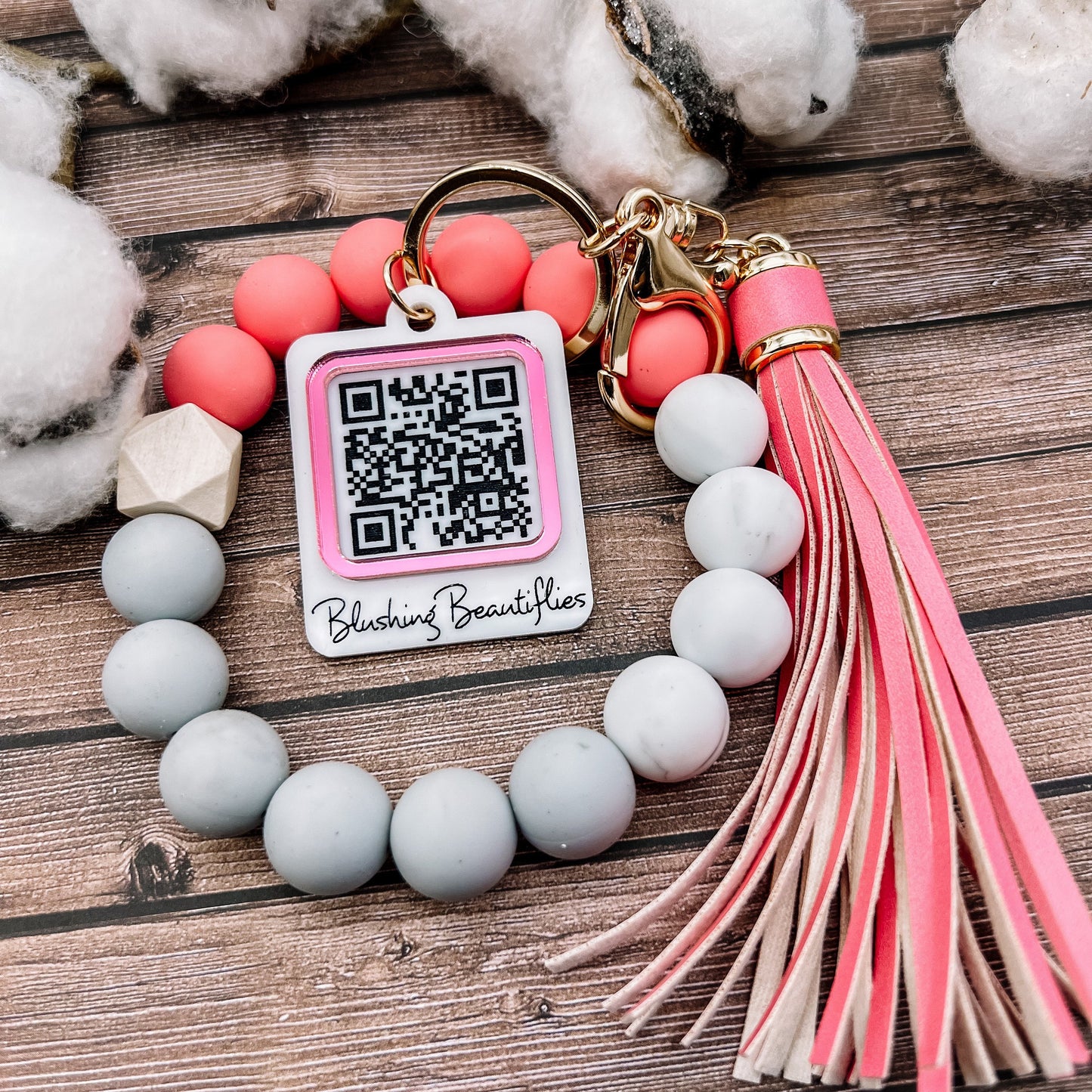 QR Code Personalized Keychain Bracelet
