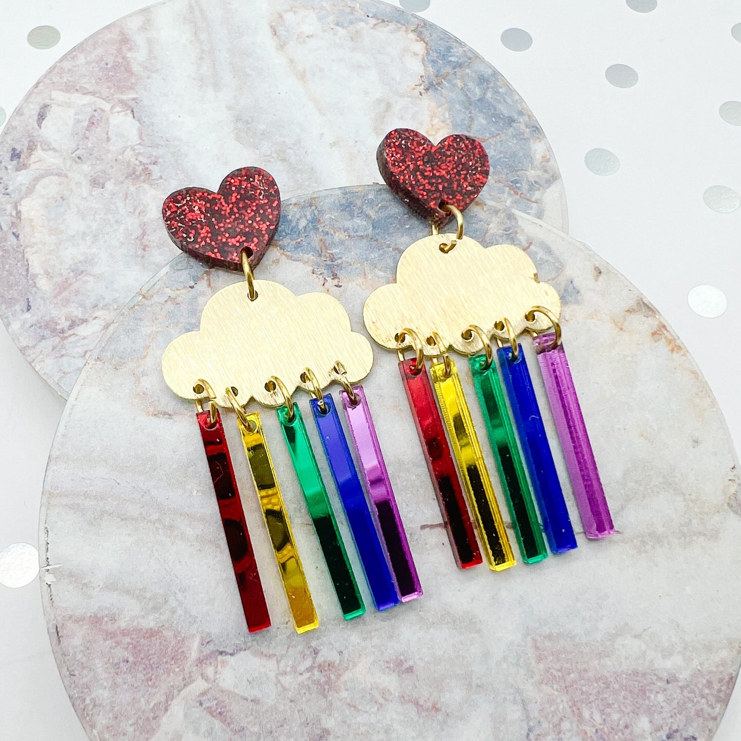 Pride Rainbow Cloud Dangles