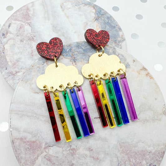 Pride Rainbow Cloud Dangles