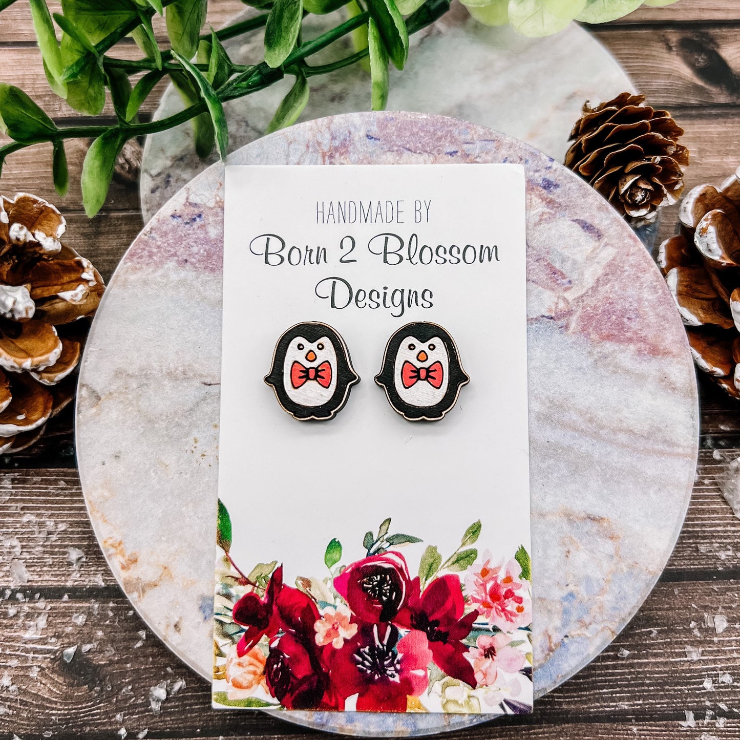 Christmas Penguin Stud Earrings