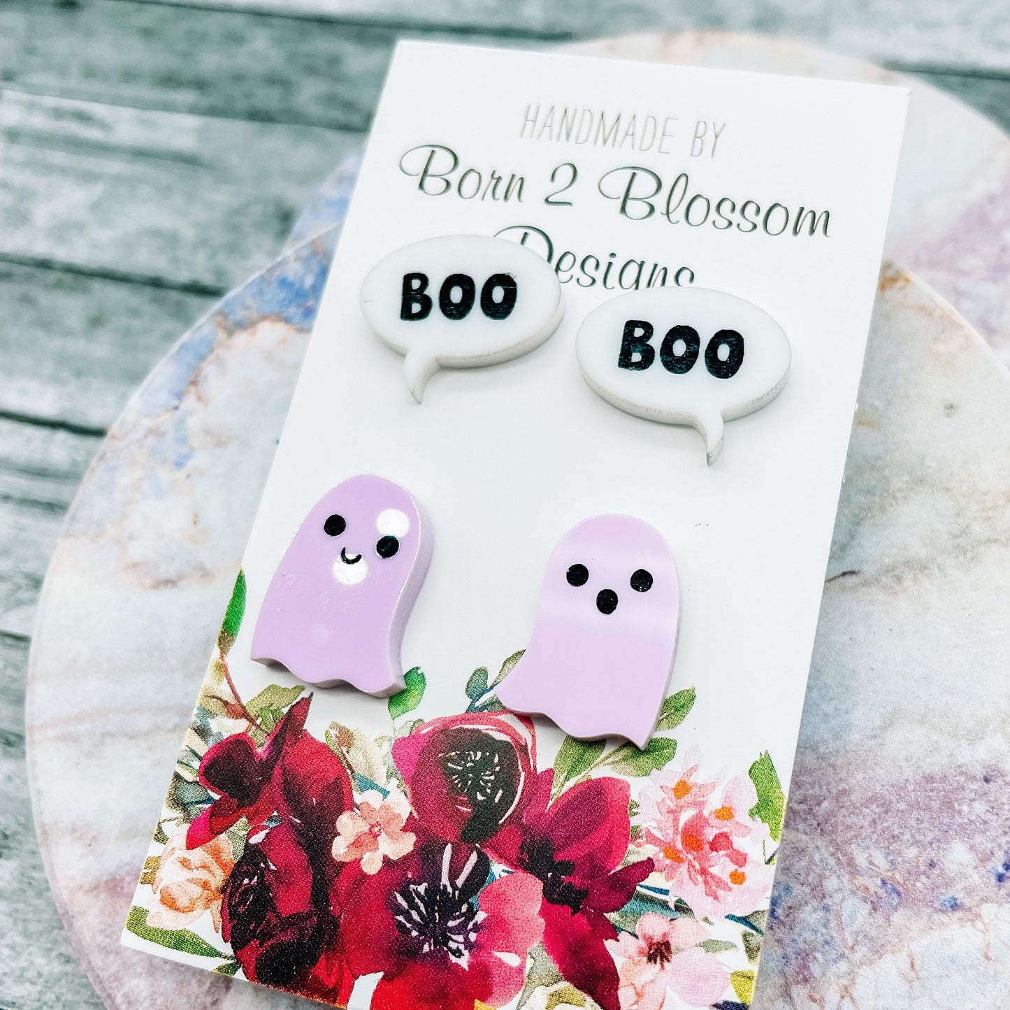 Pastel Ghost Stud Earring Set