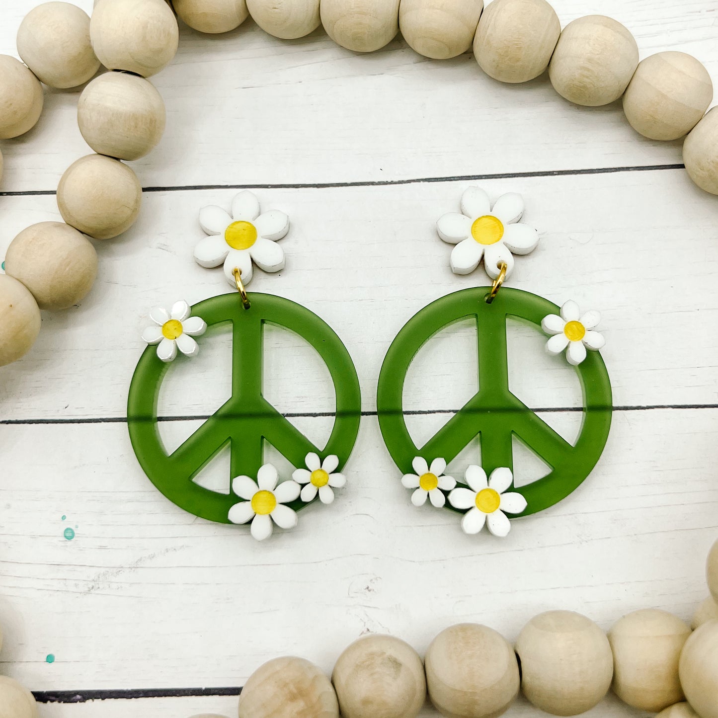 Peace & Daisy Dangles