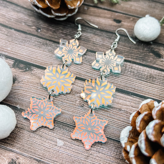 3 Snowflake Dangles