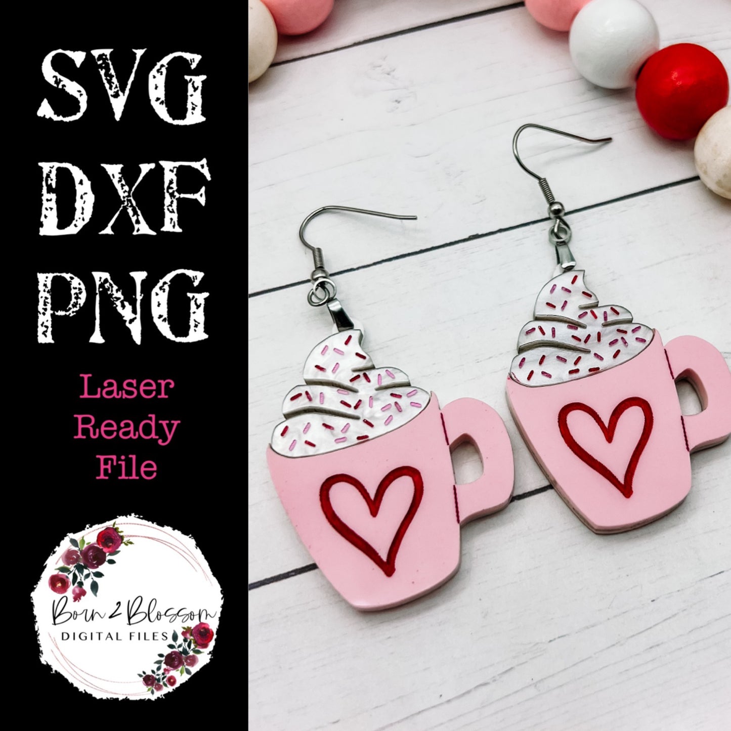 Valentine Coffee and Donut Bundle SVG Digital Download
