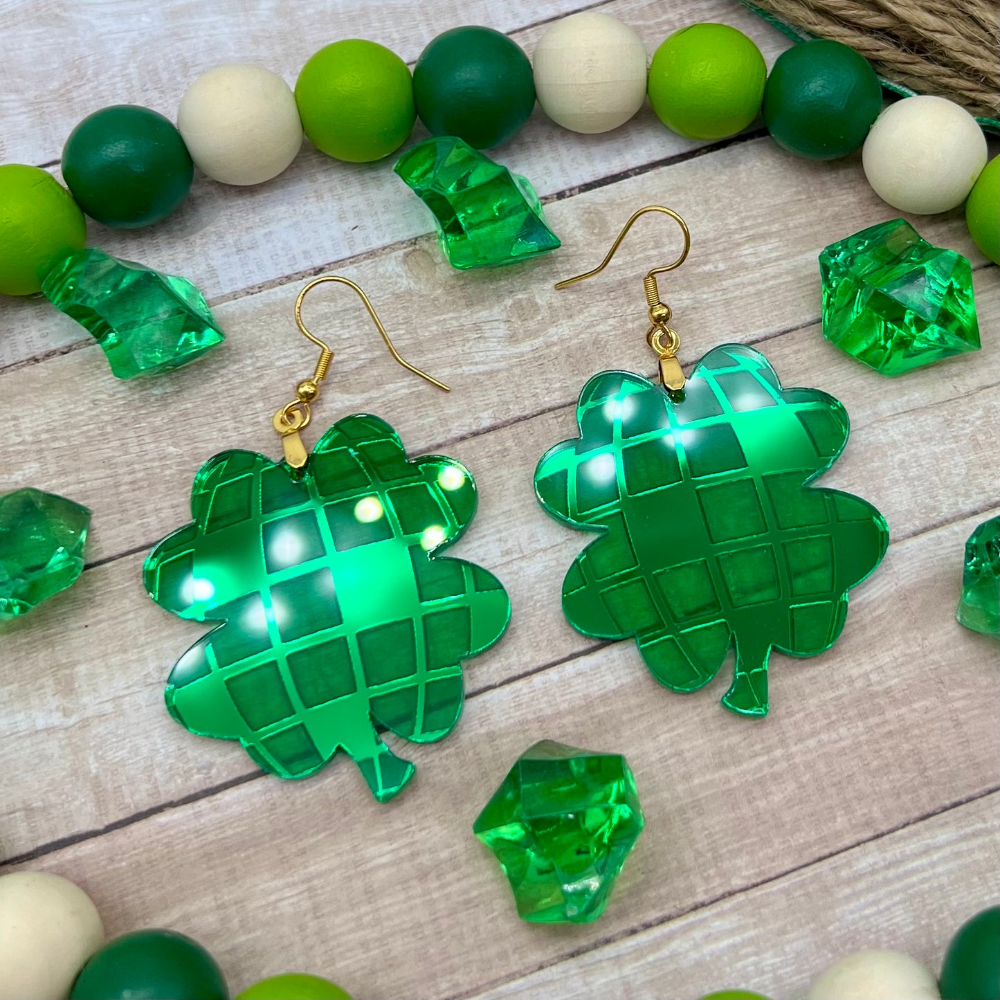 Disco Shamrock Dangles