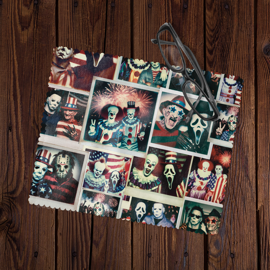 Patriotic Horror Poloroid Eyeglass Cleaning Cloth
