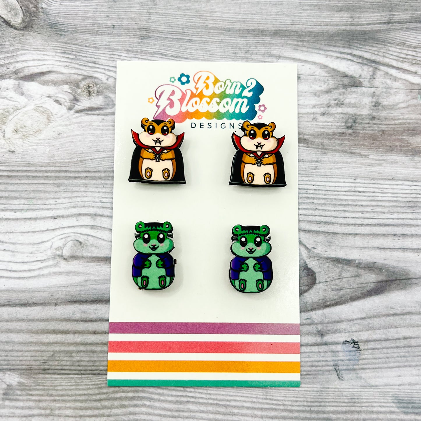 Monster Hamster Stud Earrings (4 characters available)