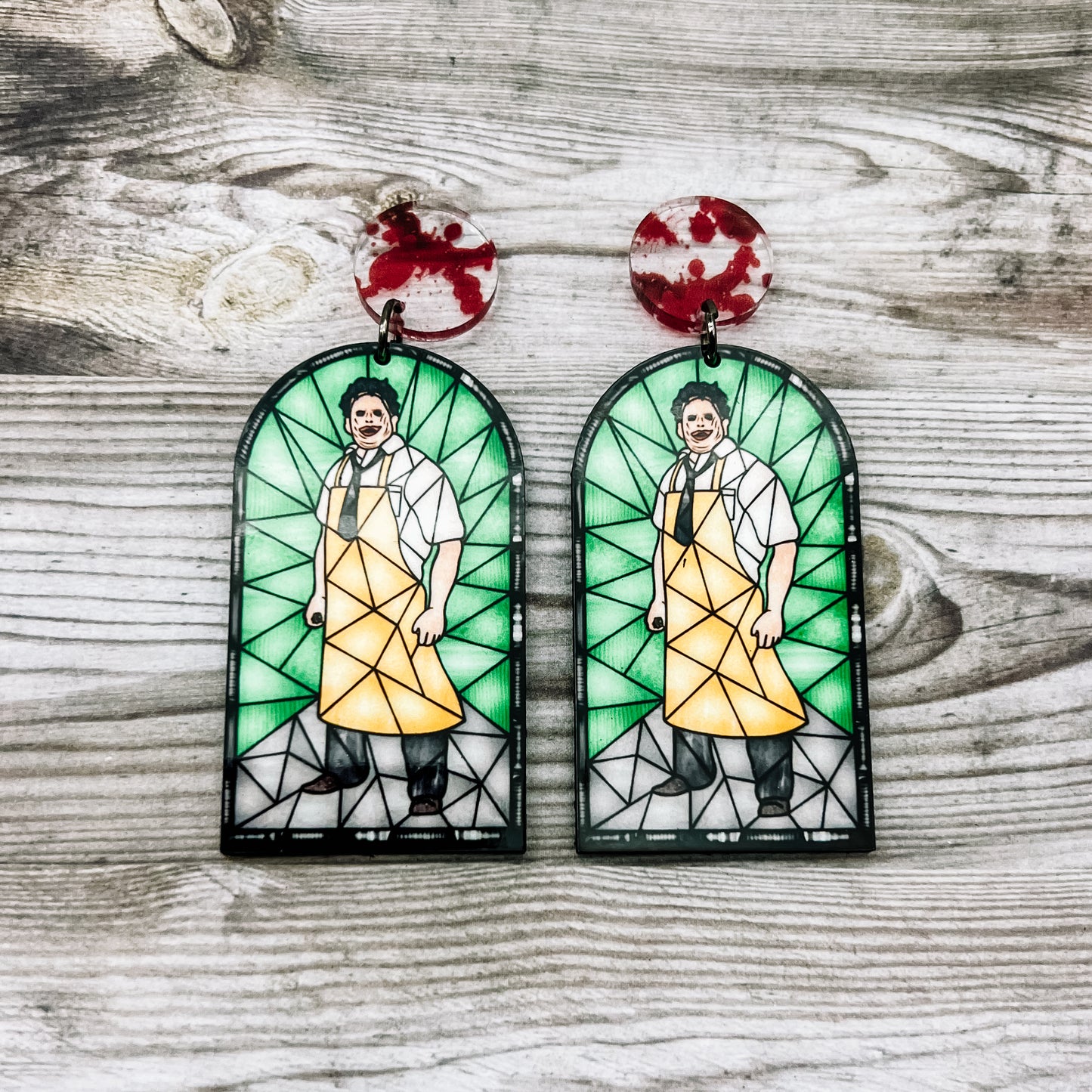 Leatherface Horror Glass Dangles