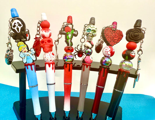 Spooky Beaded Pens with Dripping Blood