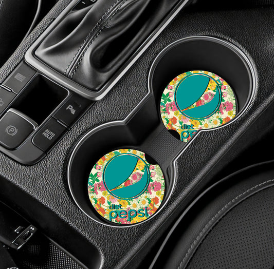 Floral Diet Pepsi Car Coaster Set