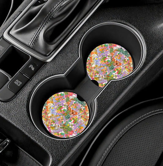 Floral Sprite Car Coaster Set