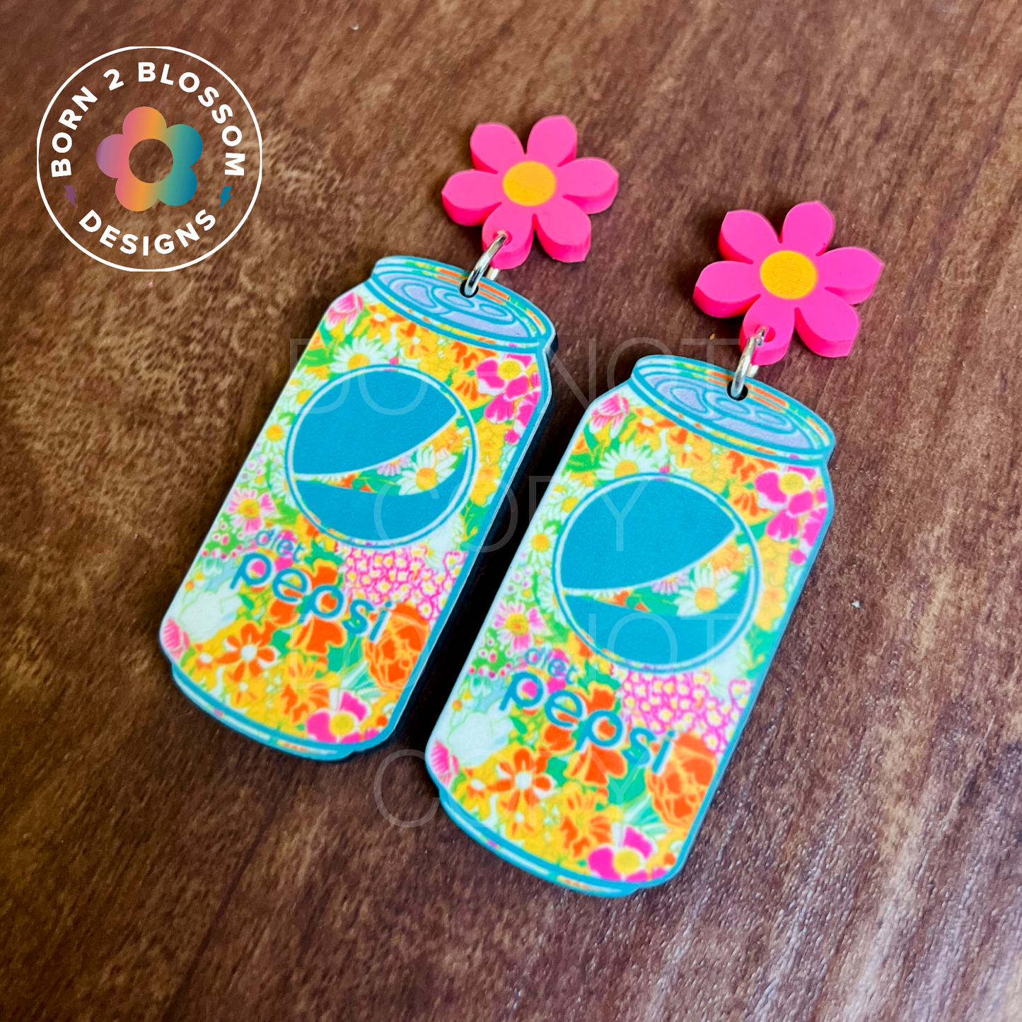 Floral Diet Pepsi Dangles