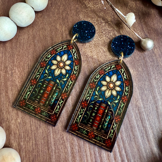 Stained Glass Book Window Dangles