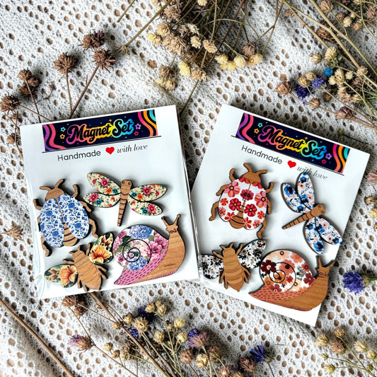 Floral Bug Magnet Set
