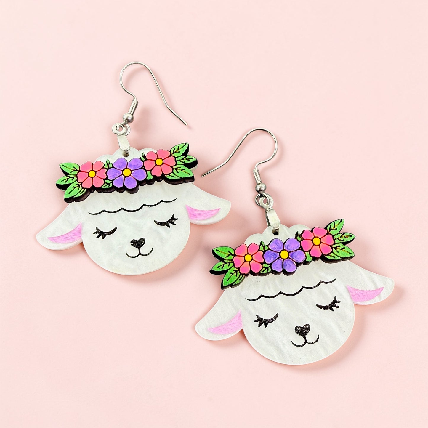 Easter Floral Lamb Dangles