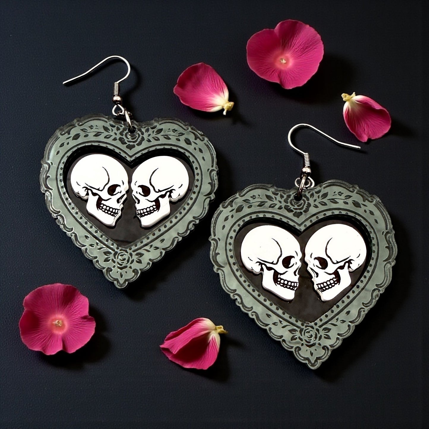 Framed Skull Lovers Dangles