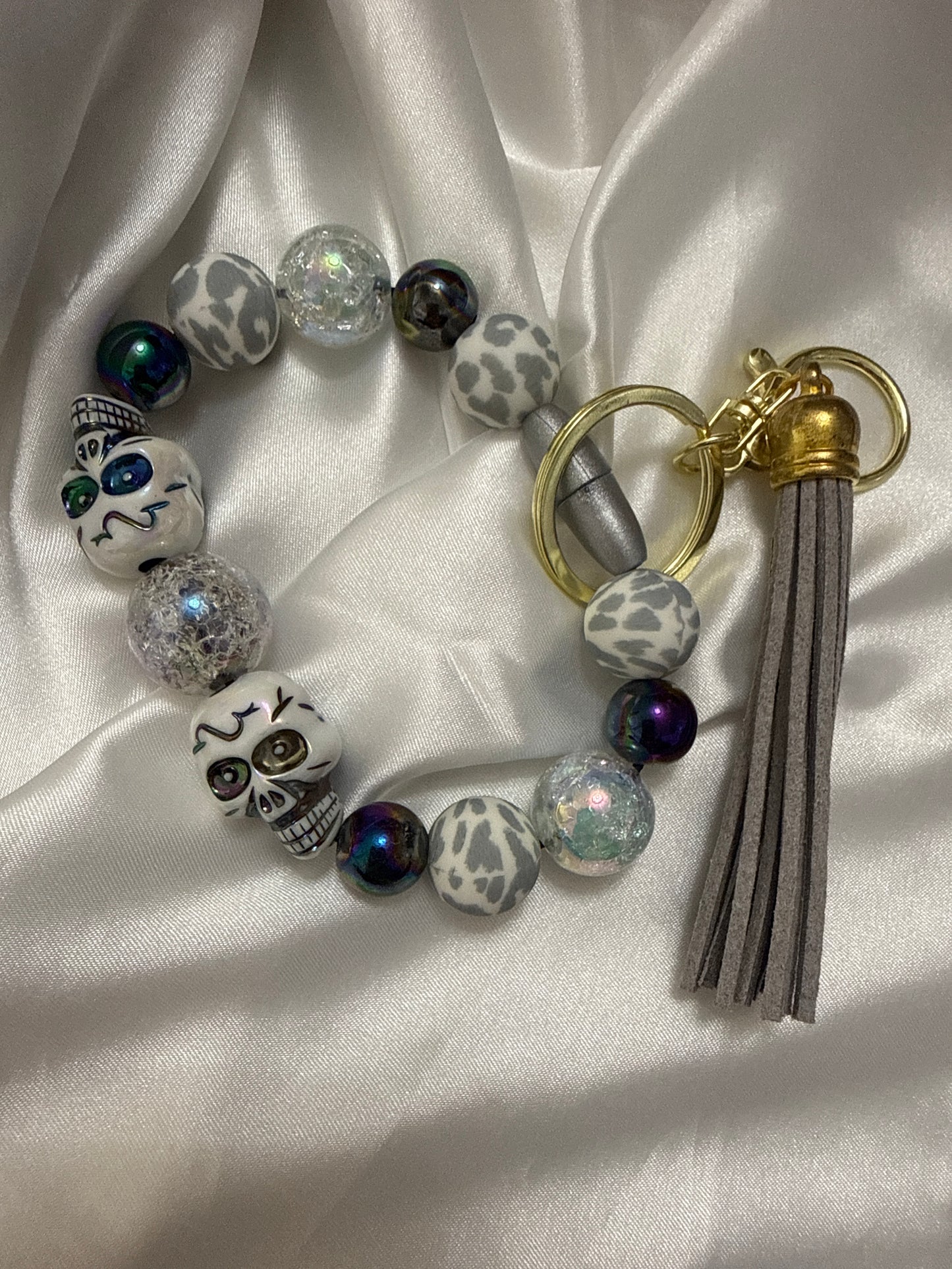 Ok CLEARANCE Halloween Skulls Wristlet