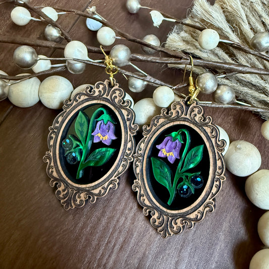 Framed Deadly Nightshade (Belladonna) Dangles