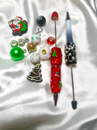 Ok CLEARANCE 2 Piece Fancy Christmas Pen DIY Beadable Pen Mini Kits