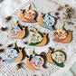 Floral Snail Wood Dangle (4 Patterns Available)