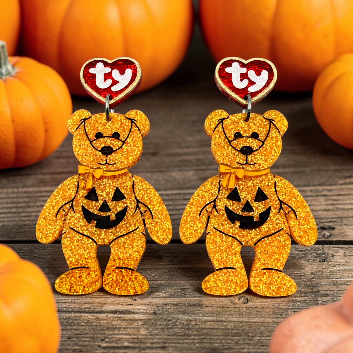 Pumpkin Bear Dangles