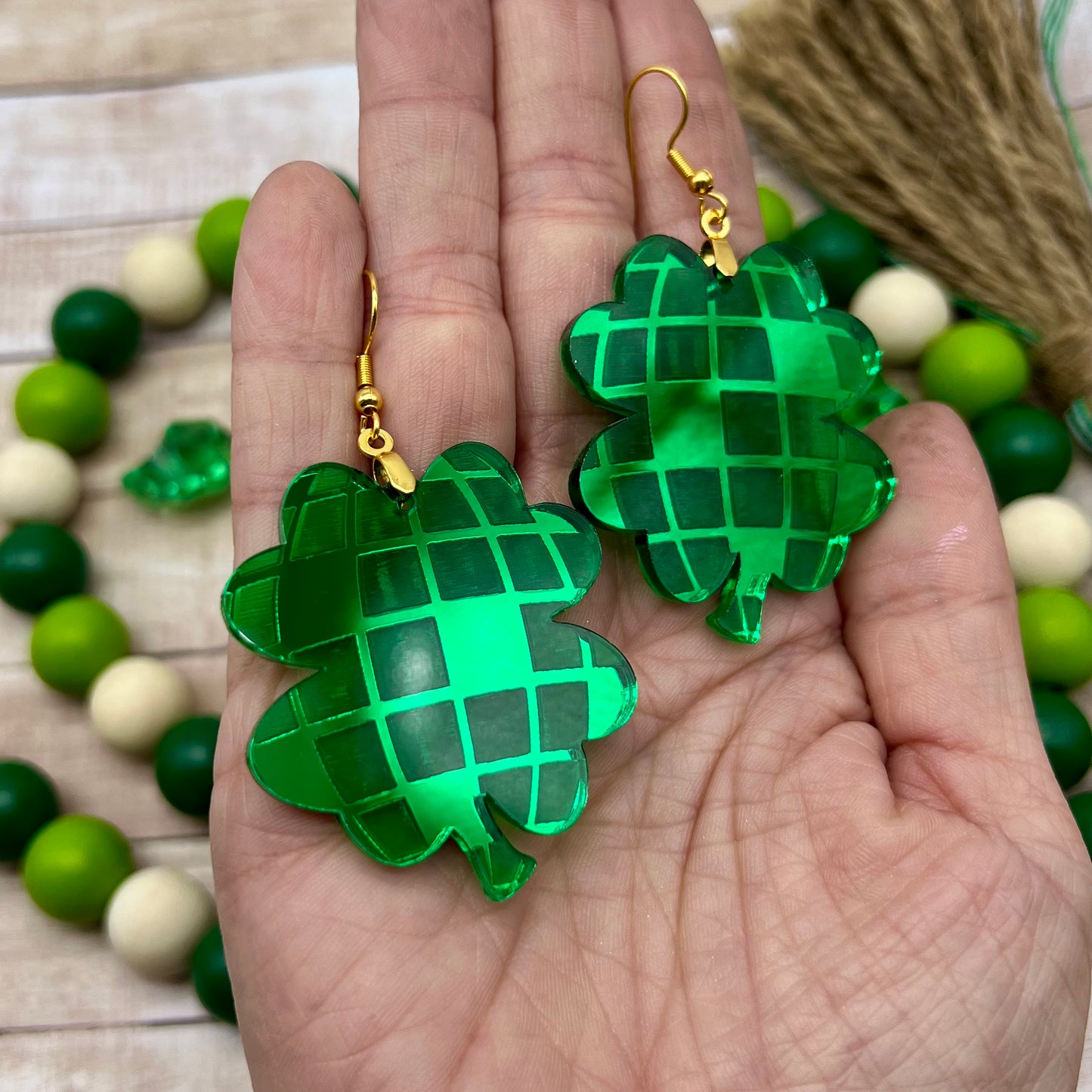 Disco Shamrock Dangles