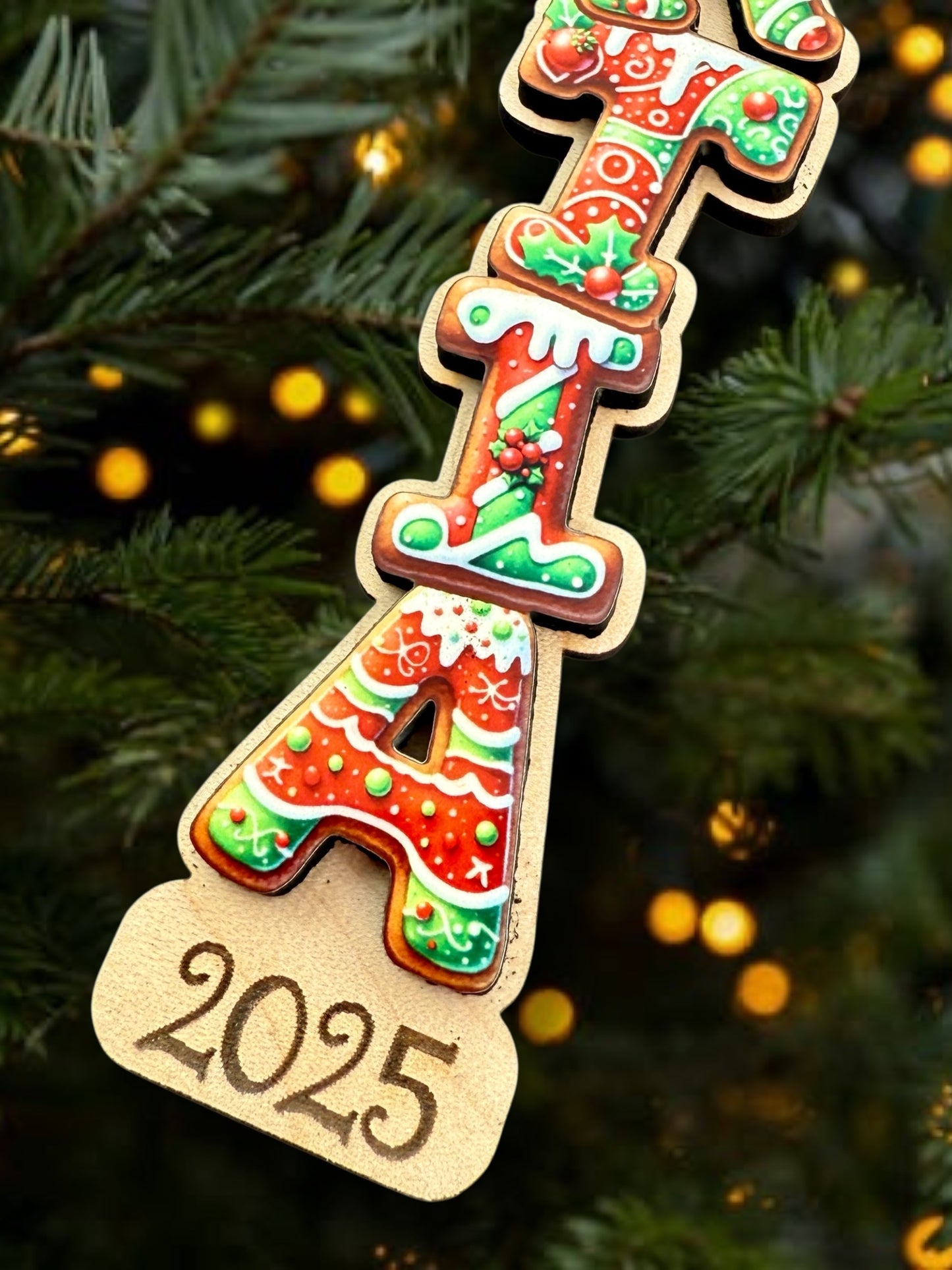 2025 Personalized Gingerbread Letter Ornament