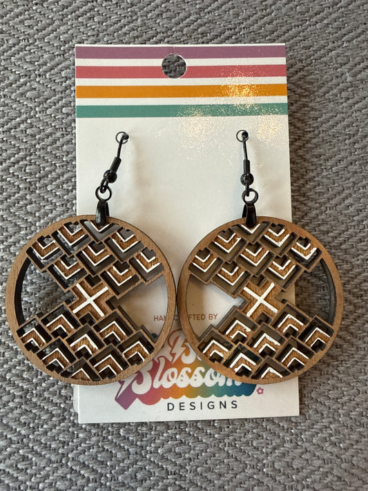 Ok CLEARANCE Wood Cutout Circle Dangles