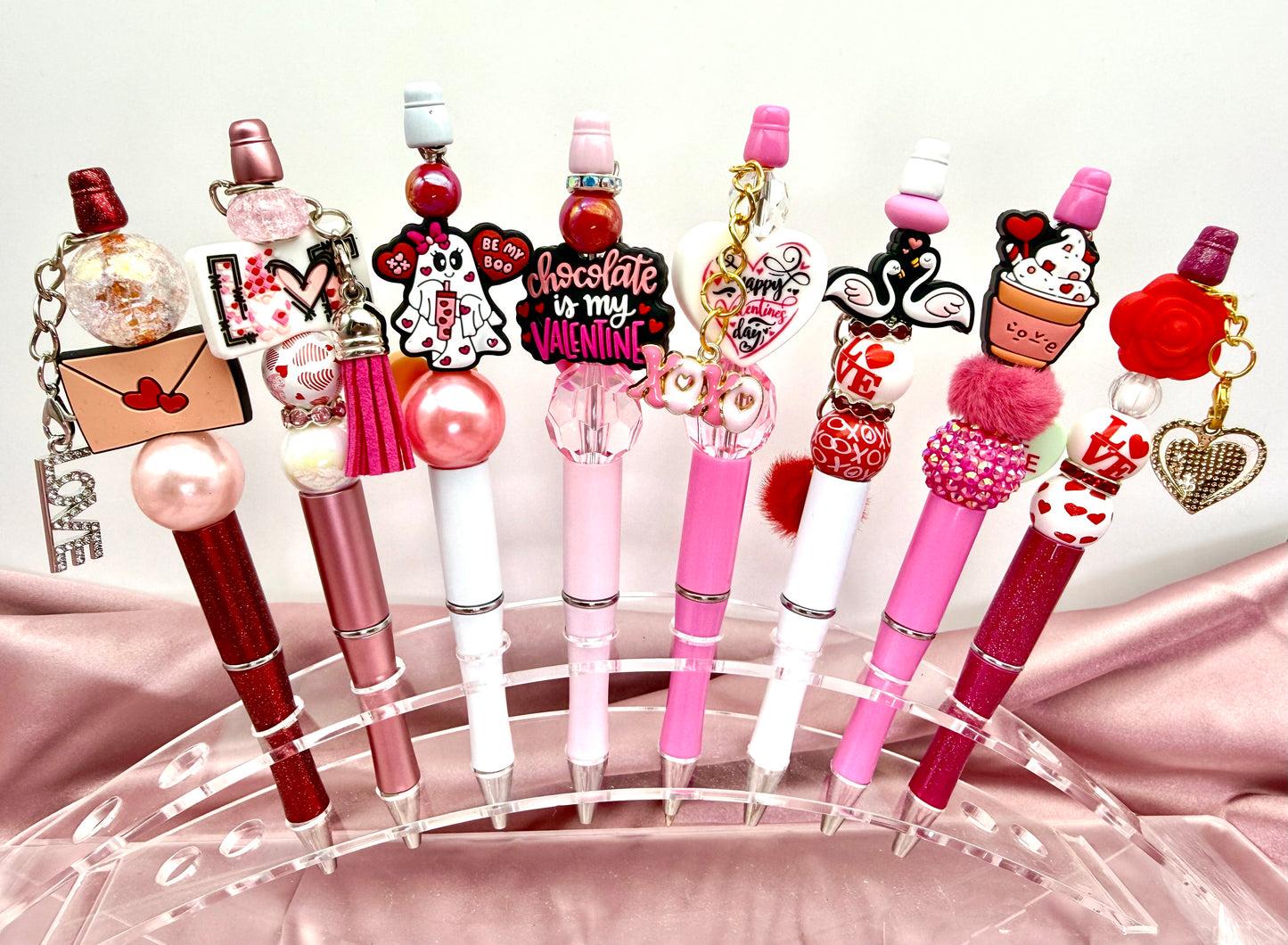 Traditional Valentine Beaded Pens