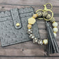 Floral Soda Keychain Wristlet with Wallet Bracelet