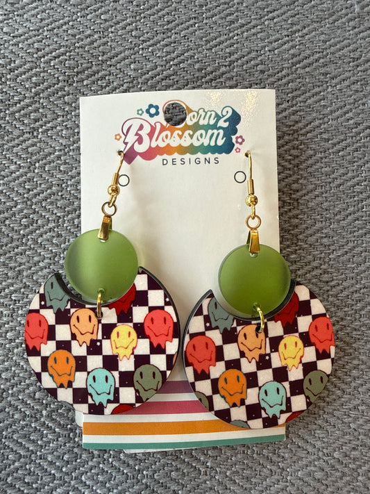 Ok CLEARANCE Colorful Smiley Circle Dangles