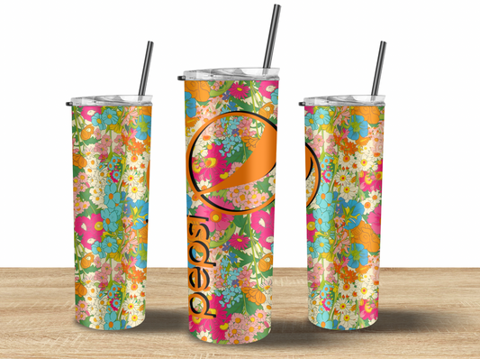 Floral Pepsi Tumbler