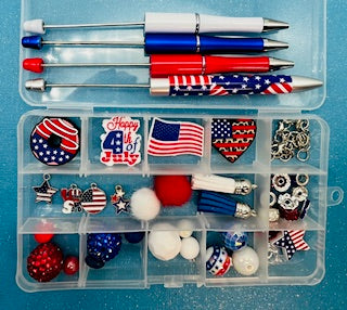 SEP CLEARANCE 4th of July DIY Beadable Pen Kit