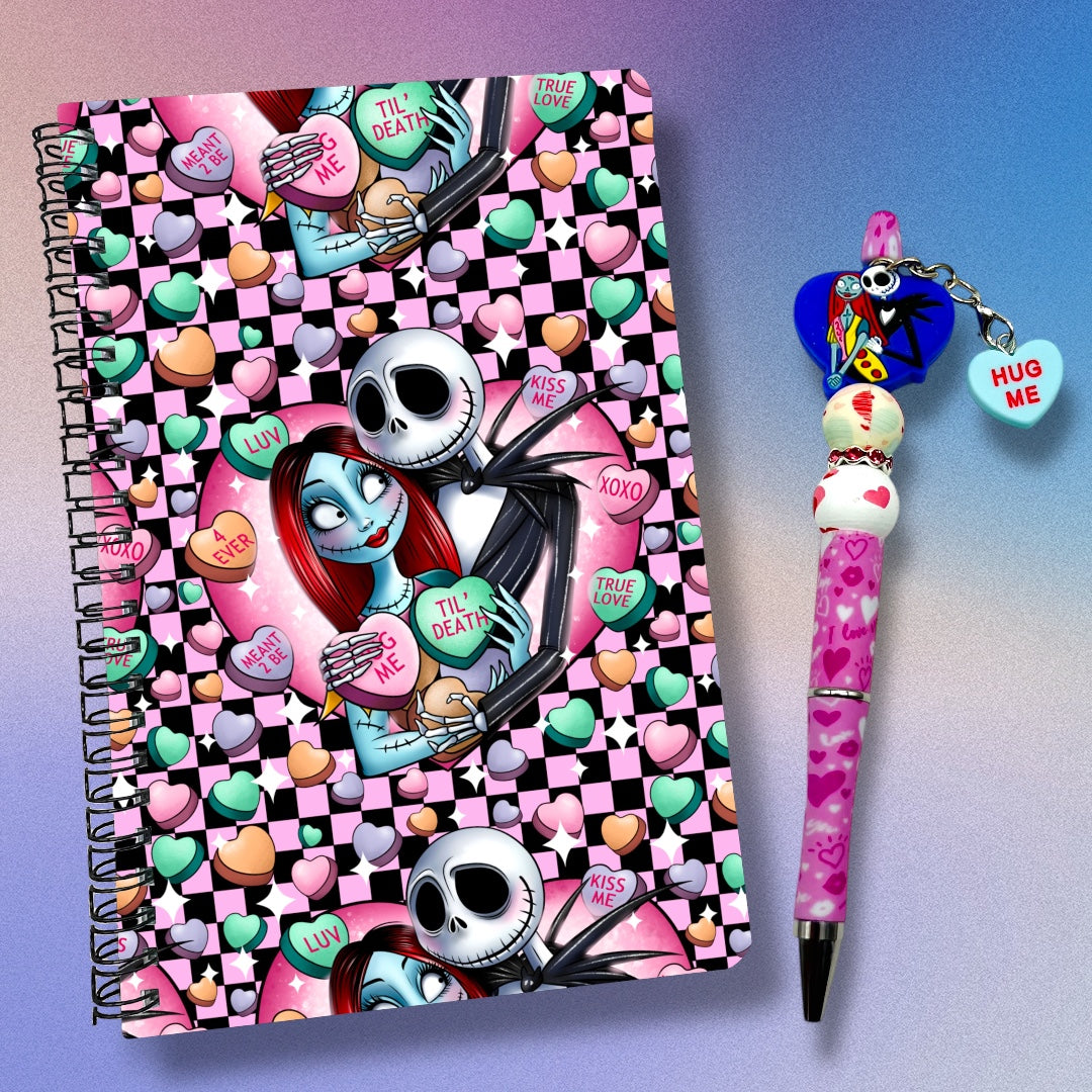 Jack & Sally Heart Candy Notebook & Pen Set