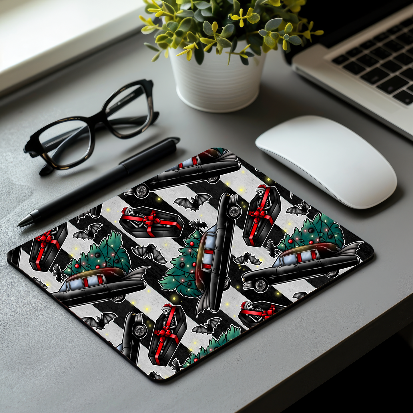 Christmas Hearse Mouse Pad